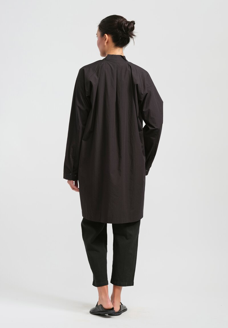 Jan-Jan Van Essche Organic Cotton & Hemp Long Shirt in Black	