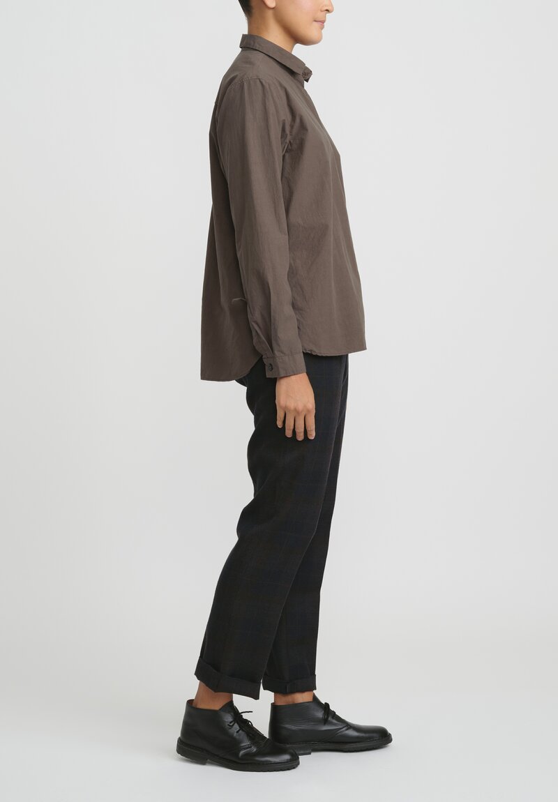 Bergfabel Cotton Loose Tyrol Shirt in Wood Brown