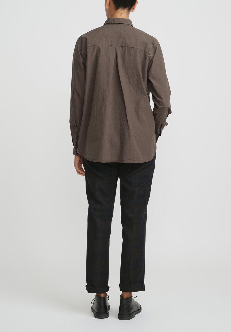 Bergfabel Cotton Loose Tyrol Shirt in Wood Brown
