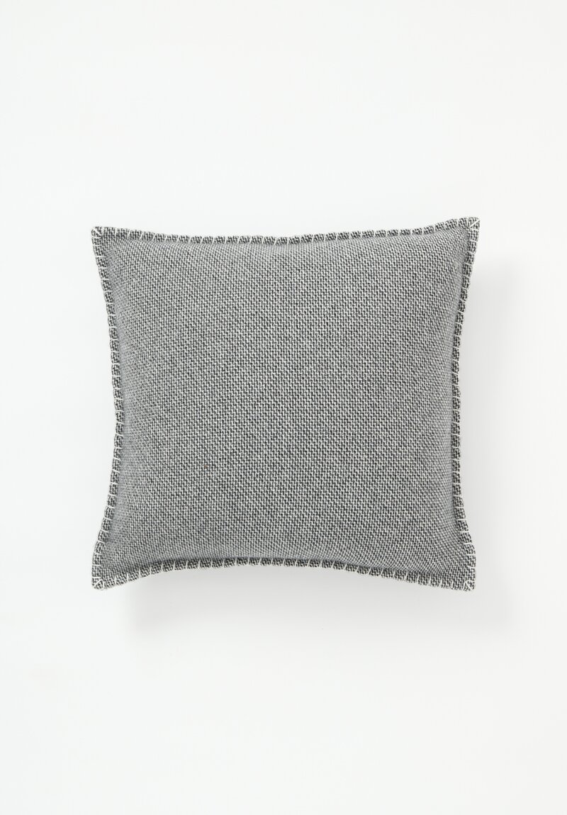 Alonpi Cashmere Blanket Stitch Square Pillow in Black and White