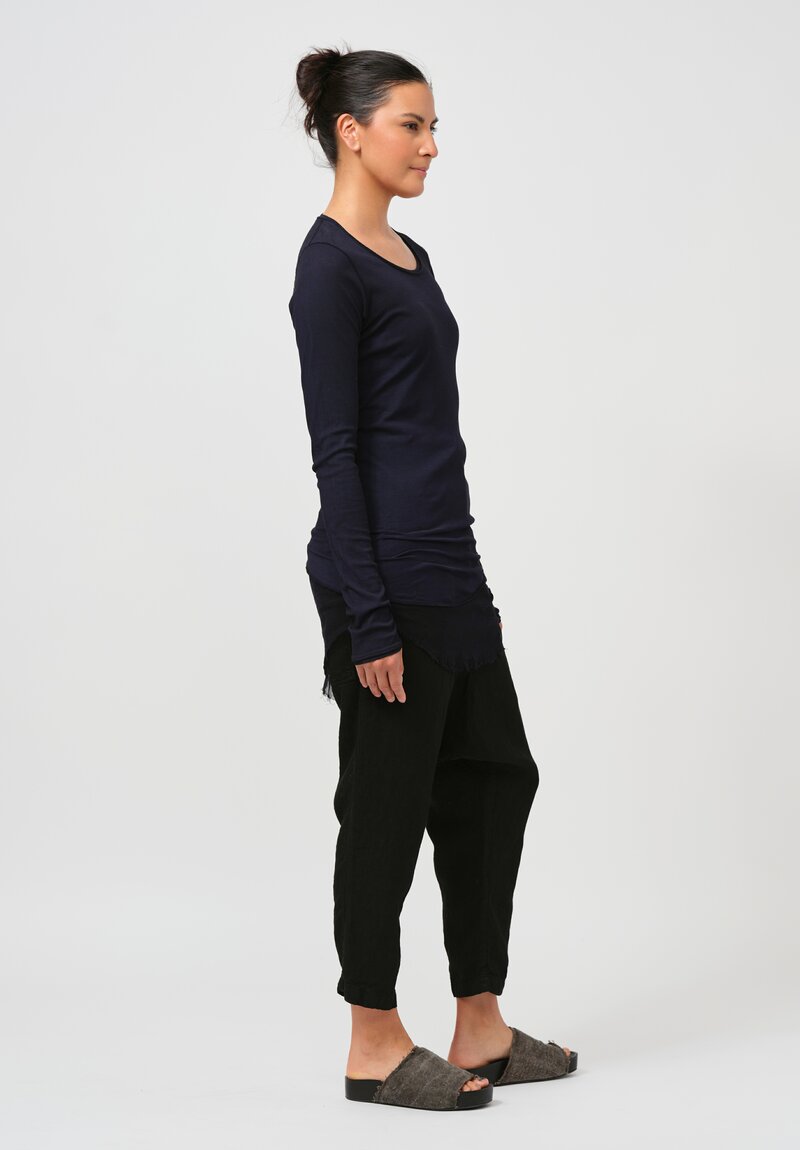 Rundholz Dip Cotton & Mesh Long Sleeve T-Shirt in Grape Cloud Blue	