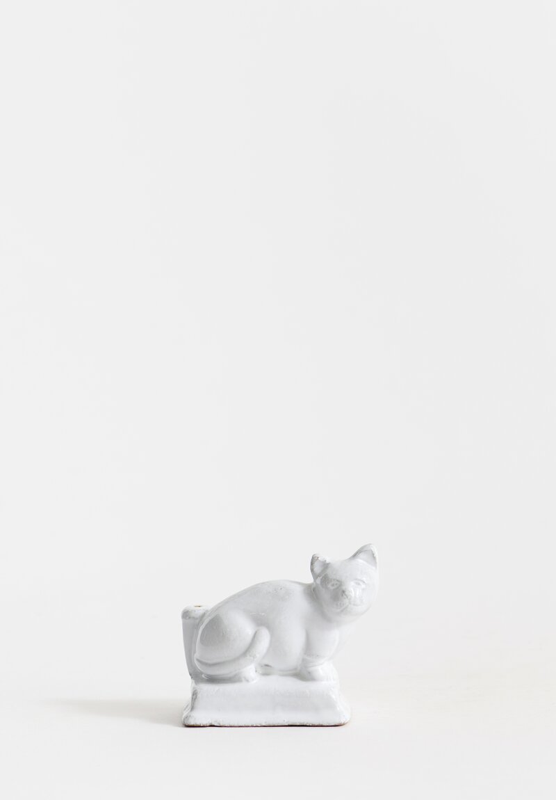 Astier de Villatte Minou Cat Incense Holder in White	