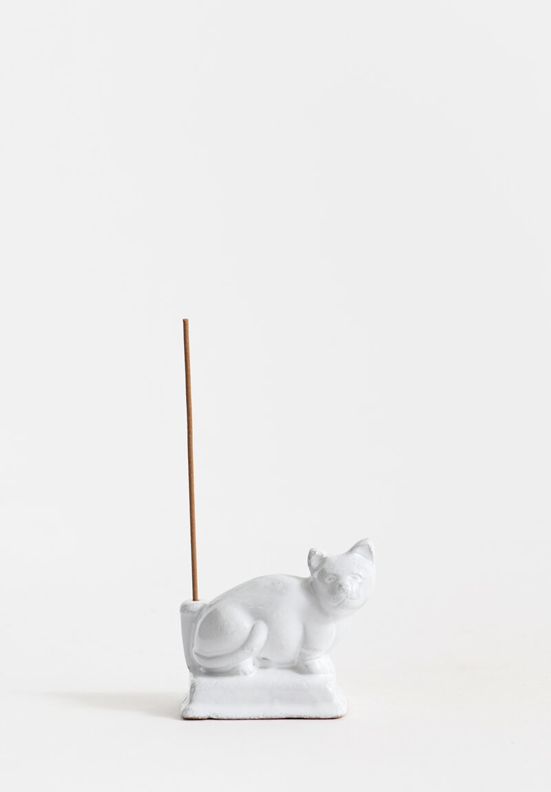 Astier de Villatte Minou Cat Incense Holder in White	