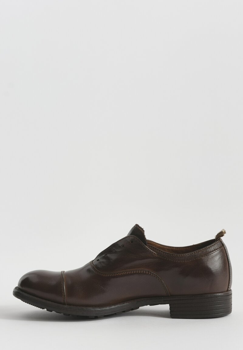 Officine Creative Leather Calixte Ignis T. Shoes in Cigar Brown	