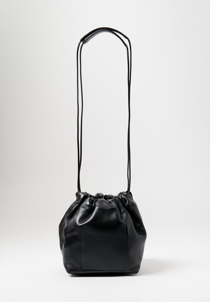 Jil Sander Nappa Leather Dumpling Shoulder Bag in Black	