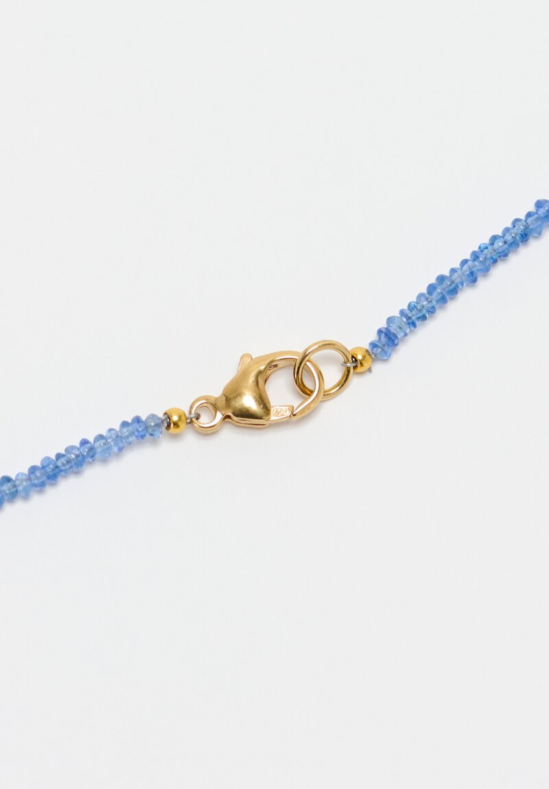 Greig Porter 18K Gold Disk & Blue Sapphire Necklace