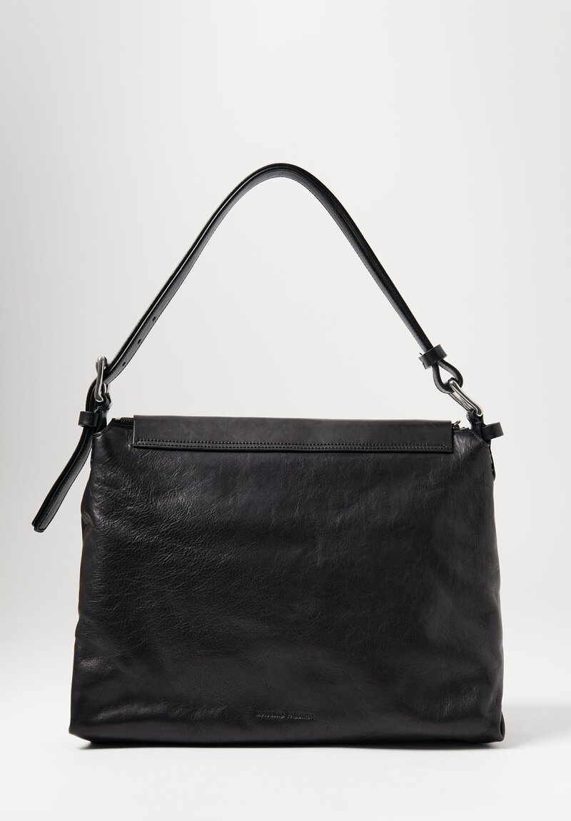 Massimo Palomba Dalida Selleria Wide Shoulder Bag Black	