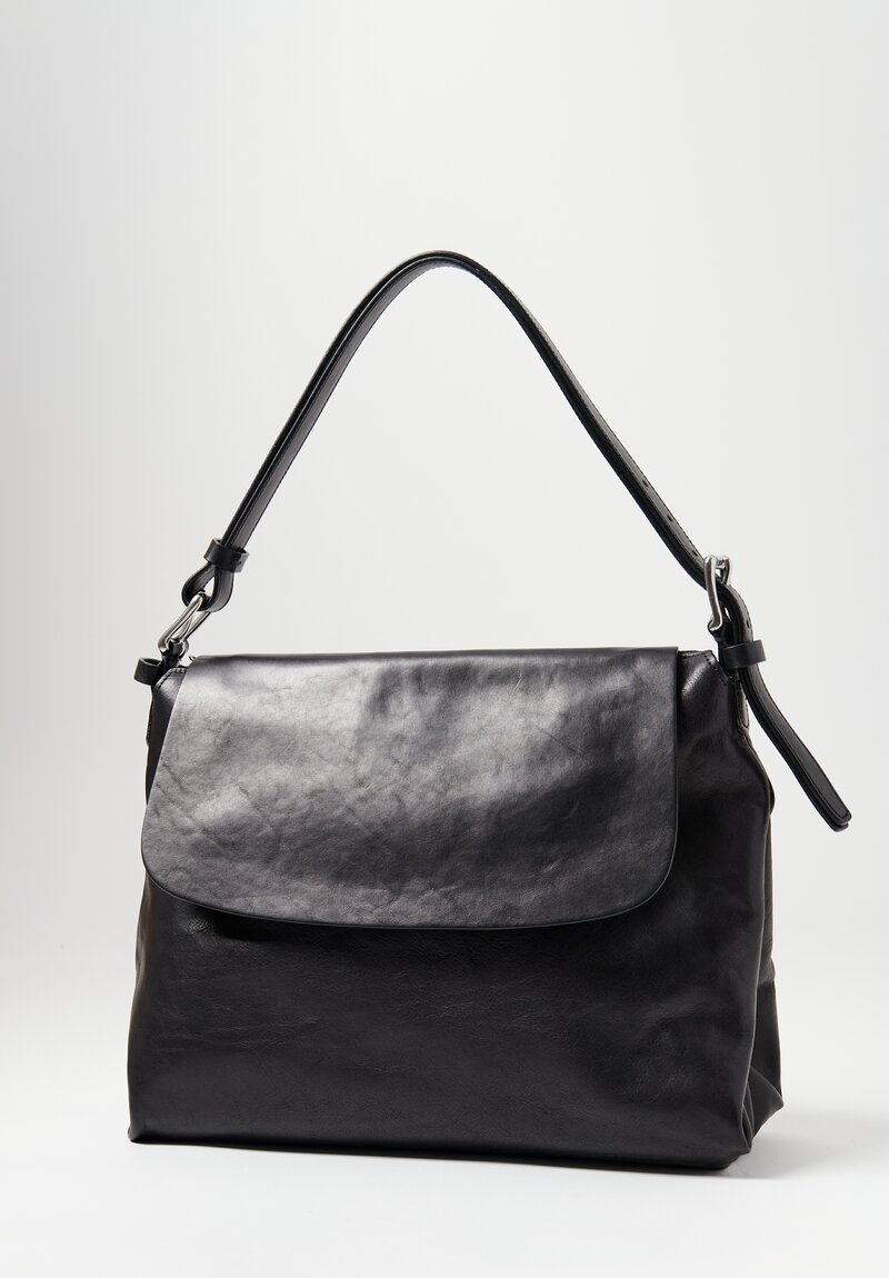 Massimo Palomba Dalida Selleria Wide Shoulder Bag Black	