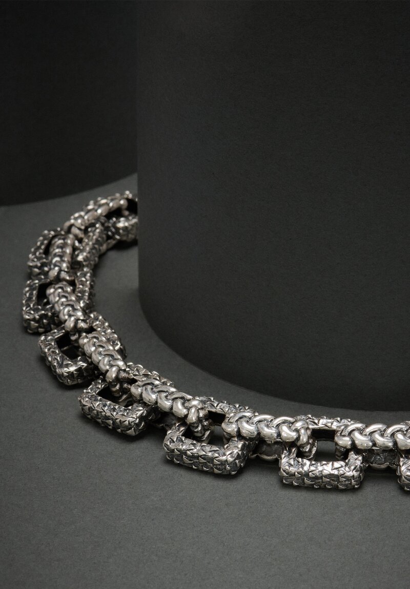 Dian Malouf Sterling Silver Square Chain Necklace	
