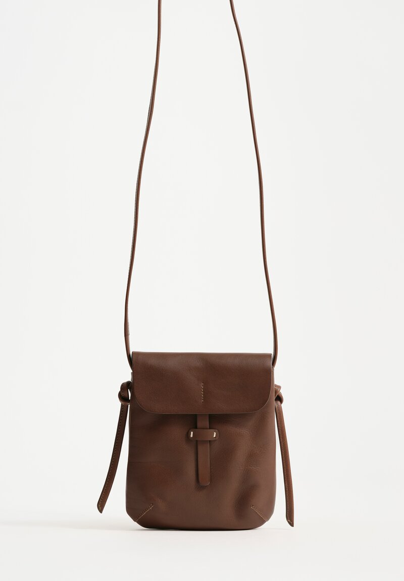 Massimo Palomba Calf Leather "Myra Selleria" Crossbody Bag in Giandoia Brown