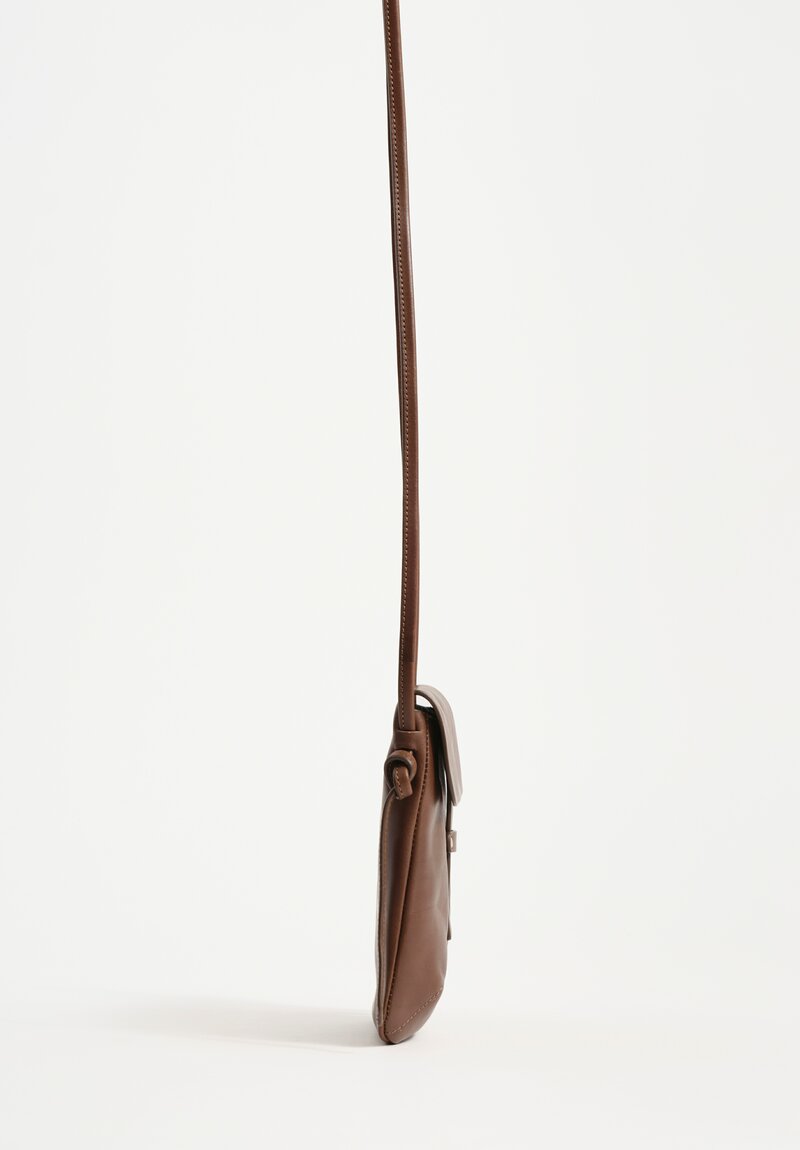 Massimo Palomba Calf Leather "Myra Selleria" Crossbody Bag in Giandoia Brown