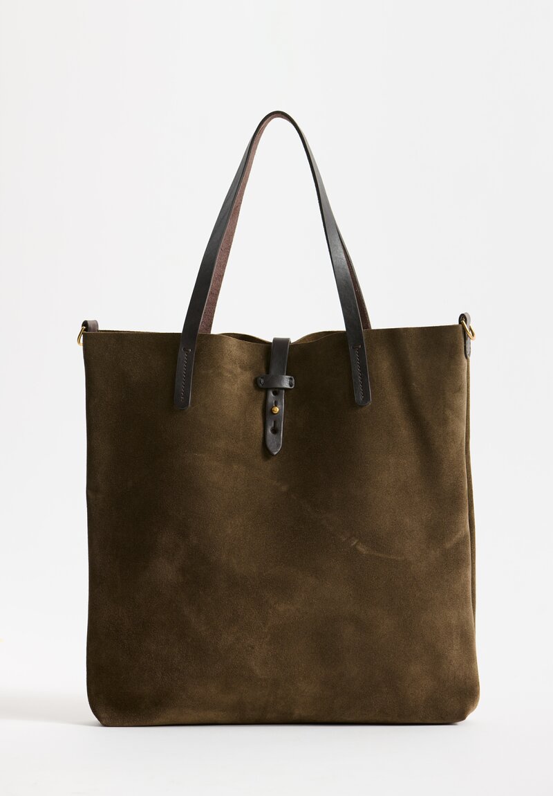 Massimo Palomba Suede Zeidi Shoulder Bag in Olive Green	