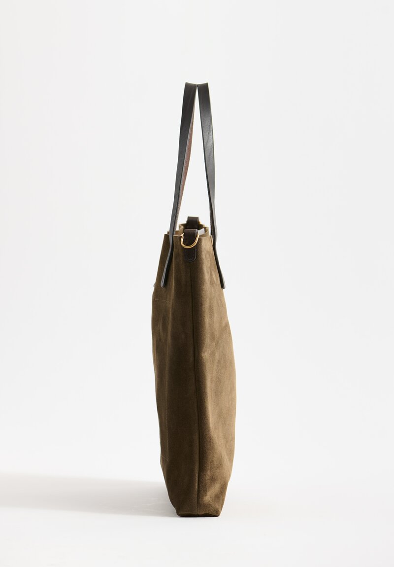 Massimo Palomba Suede Zeidi Shoulder Bag in Olive Green	