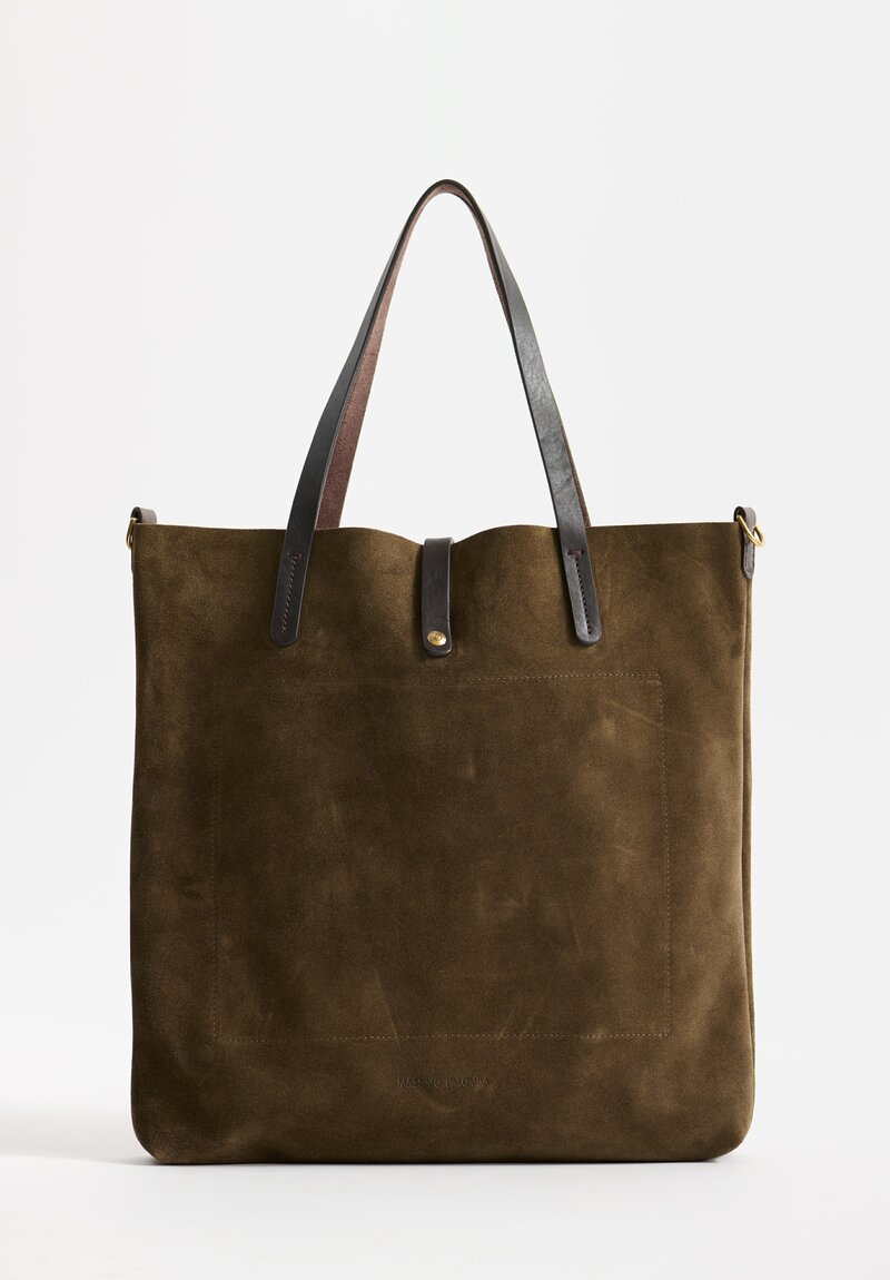 Massimo Palomba Suede Zeidi Shoulder Bag in Olive Green	