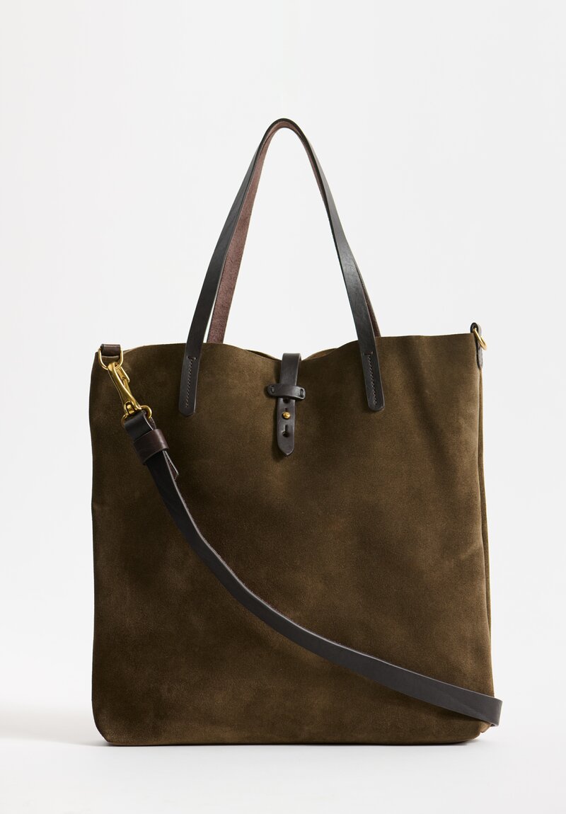 Massimo Palomba Suede Zeidi Shoulder Bag in Olive Green	