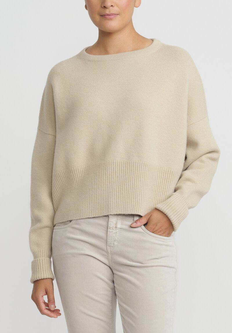 Lauren Manoogian Wool and Baby Alpaca High Waist Crewneck Sweater	