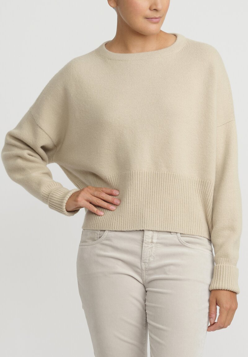 Lauren Manoogian Wool and Baby Alpaca High Waist Crewneck Sweater	