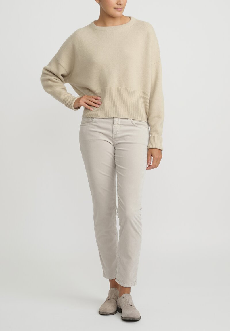 Lauren Manoogian Wool and Baby Alpaca High Waist Crewneck Sweater	