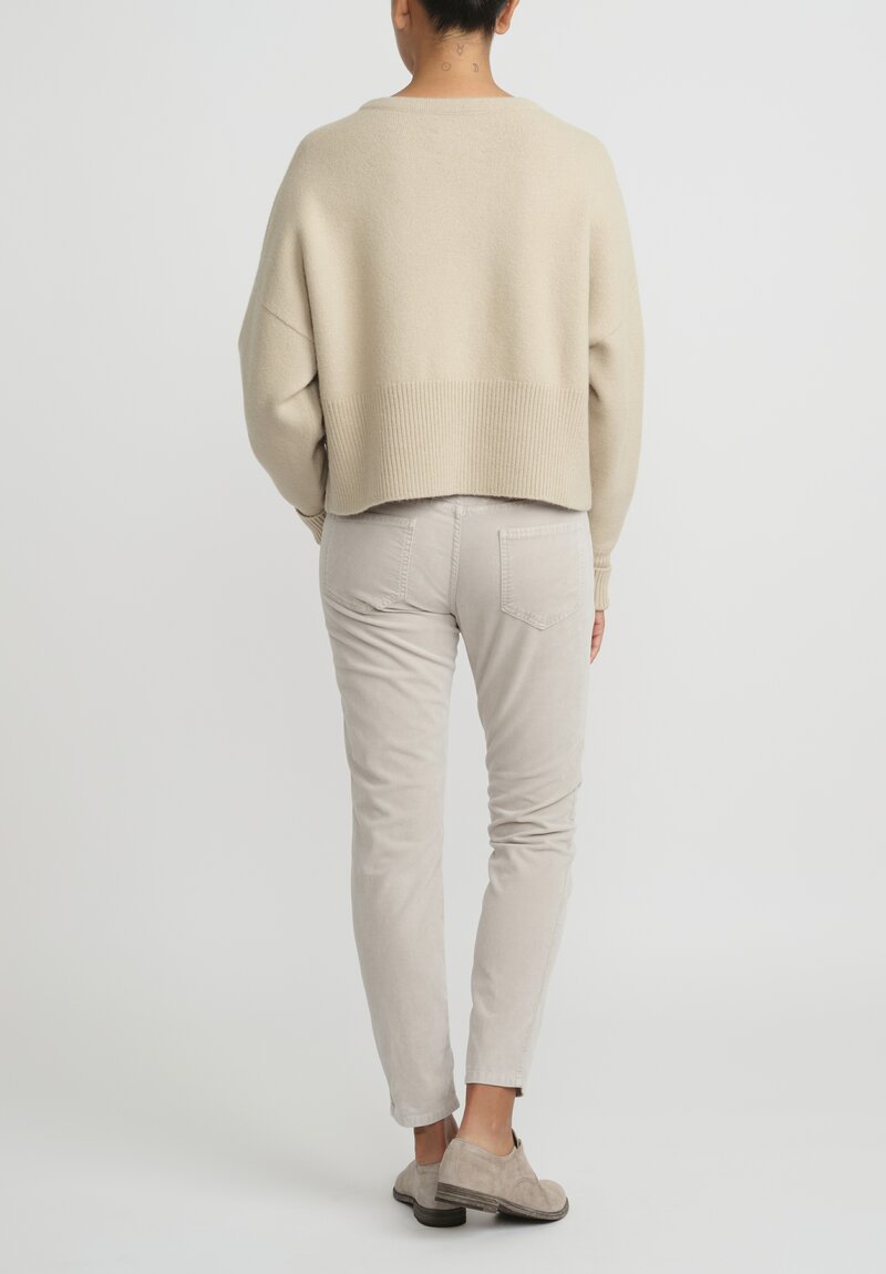 Lauren Manoogian Wool and Baby Alpaca High Waist Crewneck Sweater	