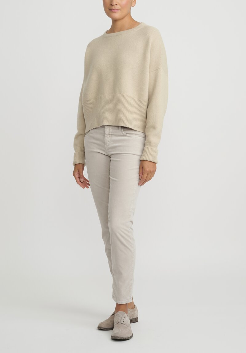 Lauren Manoogian Wool and Baby Alpaca High Waist Crewneck Sweater	