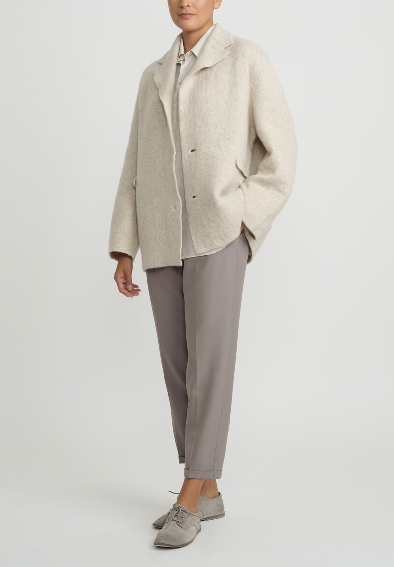 Boboutic Cashmere & Silk Knit Jacket in Natural