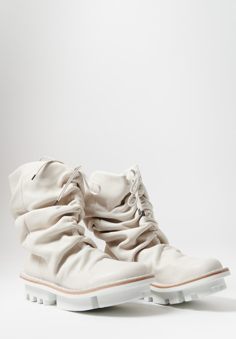 Trippen Gathered Leather Pressure Boot in White