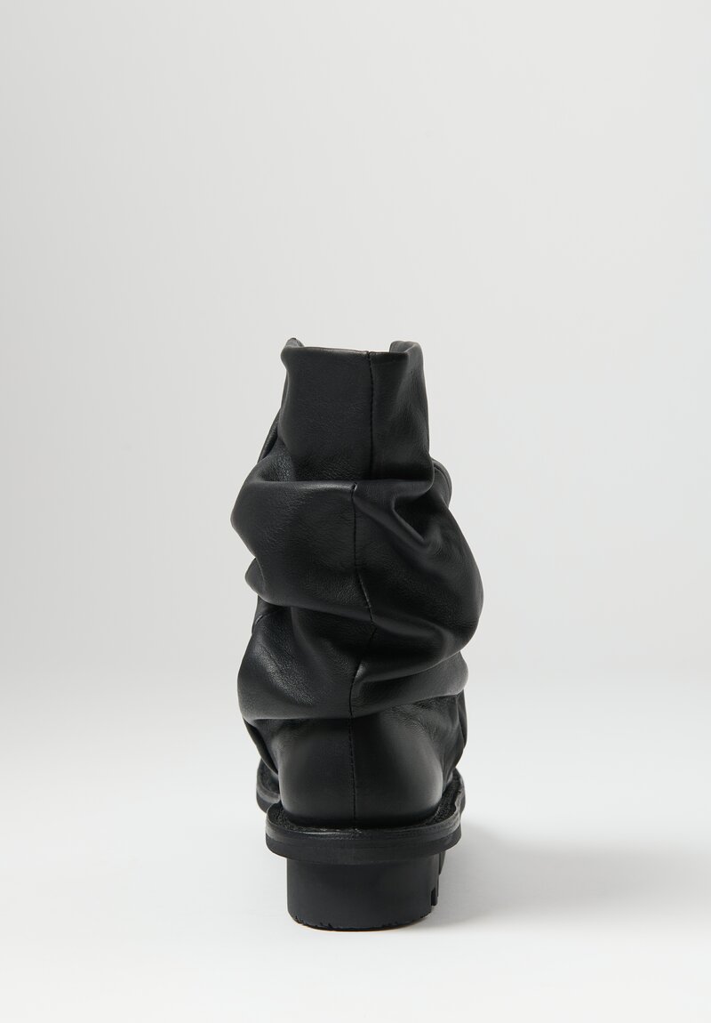 Trippen Gathered Leather Pressure Boot in Black