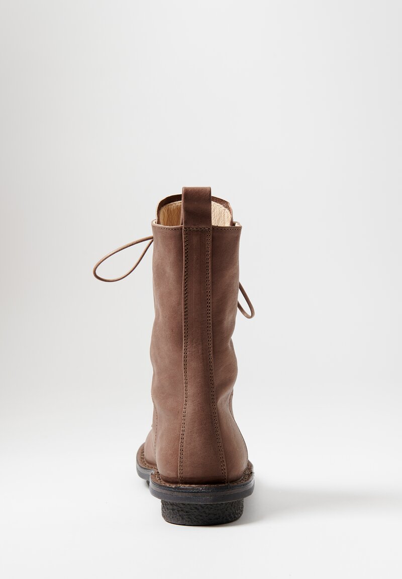 Trippen Leather Concrete High Ankle Boot in Granit Brown