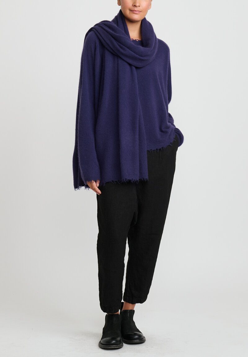 Rundholz Dip Wool and Raccoon Hair Scarf in Purple Grape