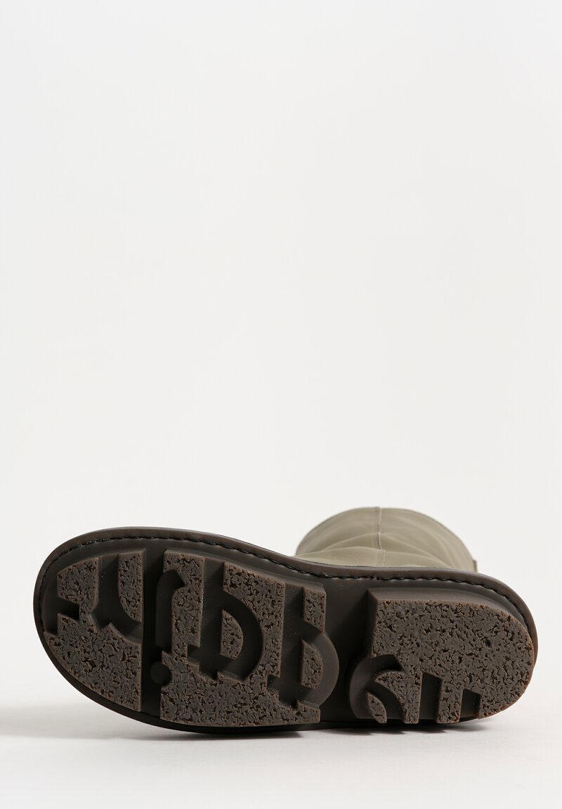 Trippen Leather Deer Ankle Boot in Beton Green	