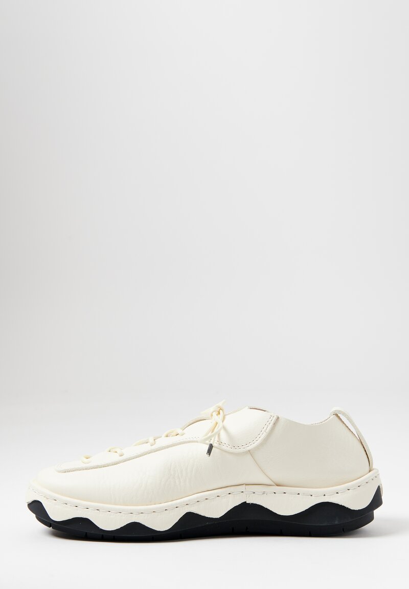 Trippen Leather Ripple Shoe in White