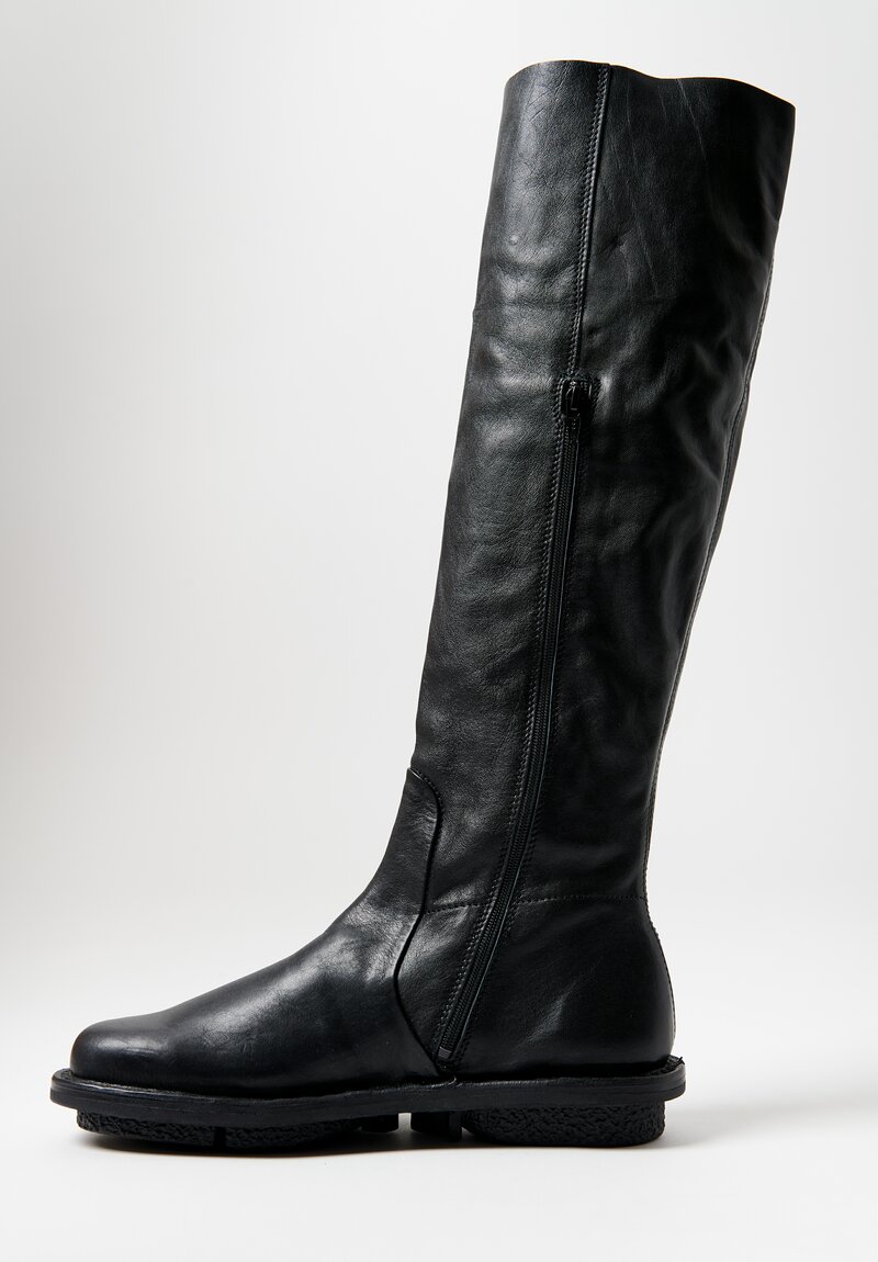 Trippen Leather Scout Knee-High Boot in Black