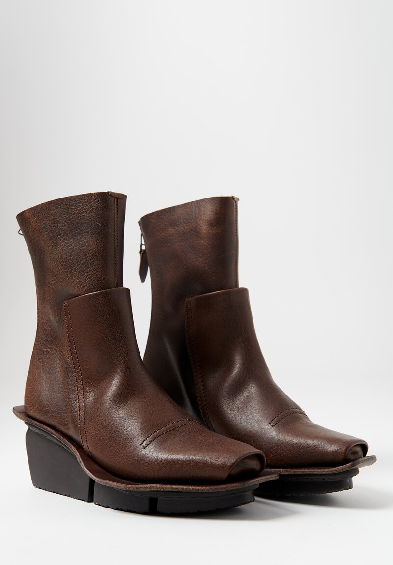 Trippen Leather Voltage High-Ankle Boot in Soil Brown
