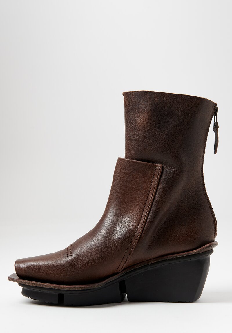 Trippen Leather Voltage High-Ankle Boot in Soil Brown