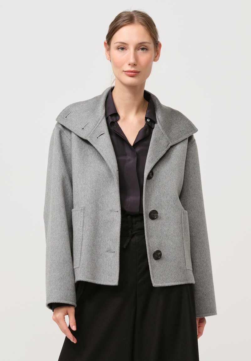 Nanna Pause Cashmere Short Enid Jacket in Grey Melange	