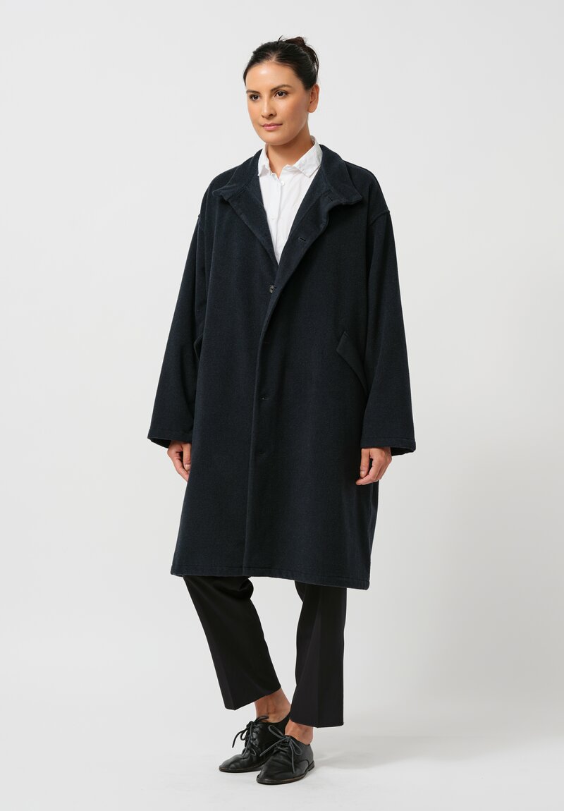 Bergfabel Cashmere Oversized Coat in Petrol Blue	