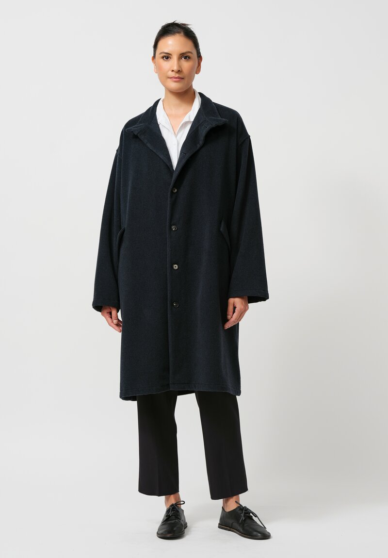 Bergfabel Cashmere Oversized Coat in Petrol Blue	