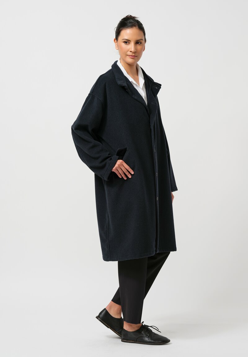 Bergfabel Cashmere Oversized Coat in Petrol Blue	