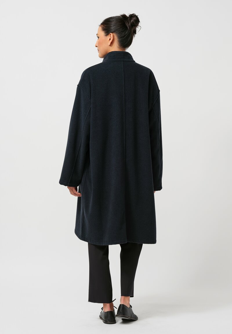 Bergfabel Cashmere Oversized Coat in Petrol Blue	