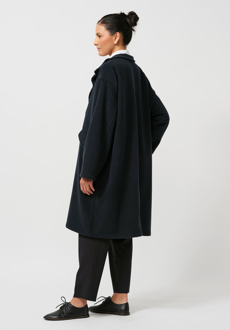 Bergfabel Cashmere Oversized Coat in Petrol Blue	