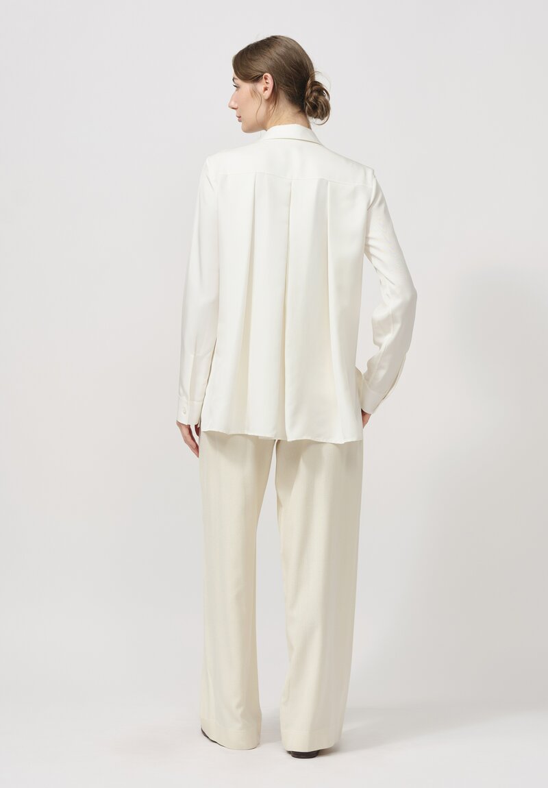 The Row Silk Rufos Pant in Antique Cream	