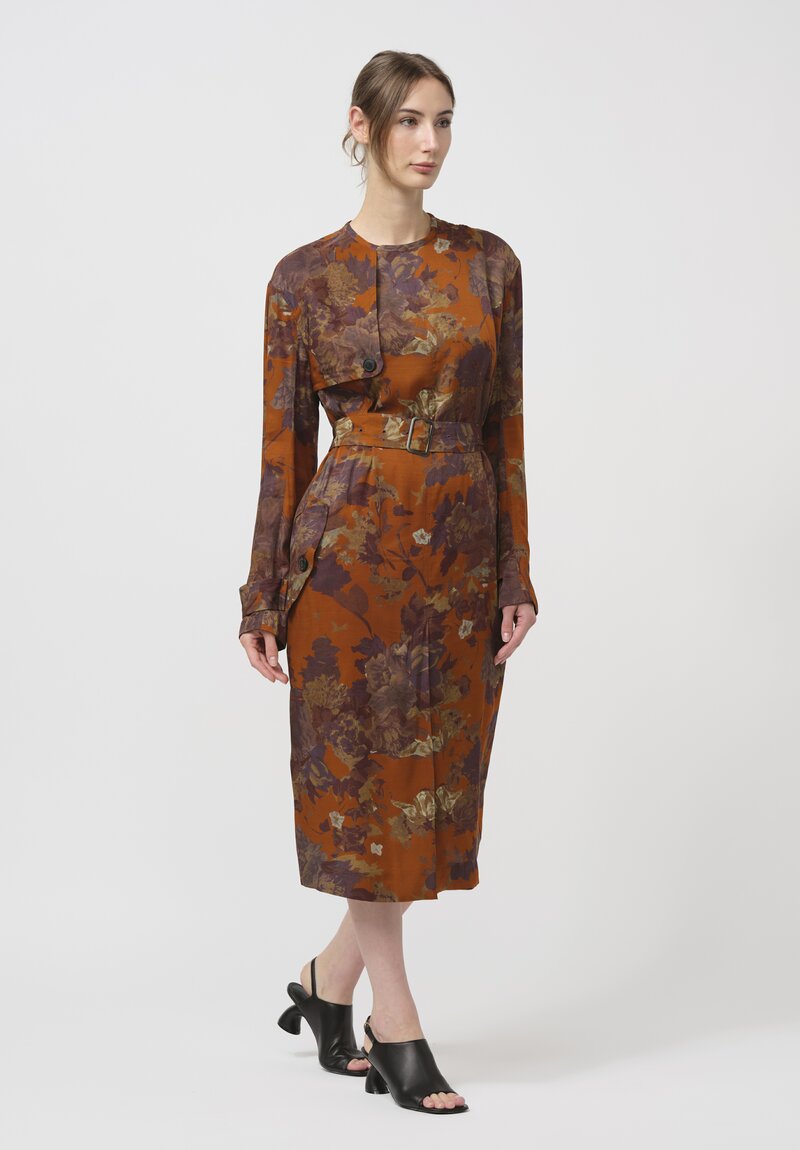 Dries Van Noten Dosana Dress in Rust Floral	