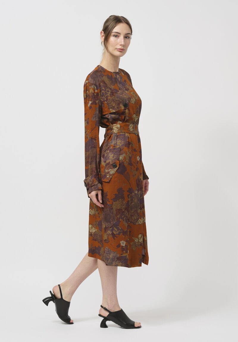 Dries Van Noten Dosana Dress in Rust Floral	