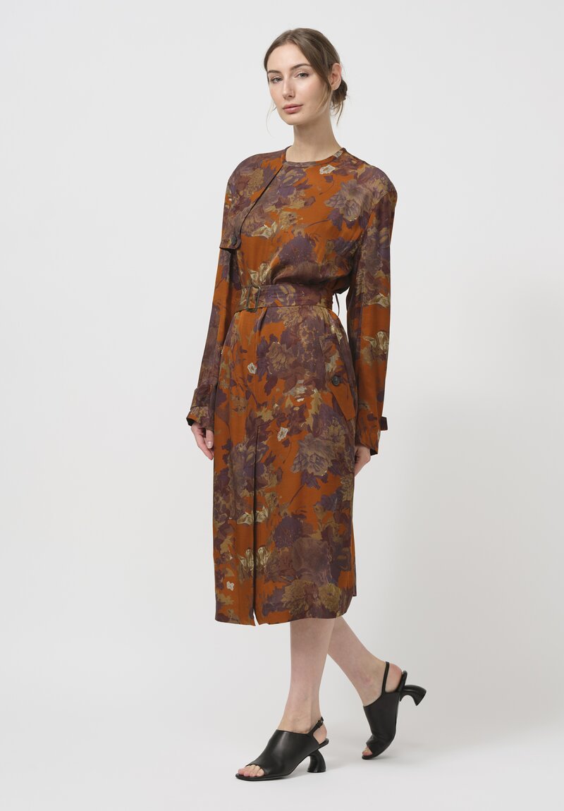 Dries Van Noten Dosana Dress in Rust Floral	