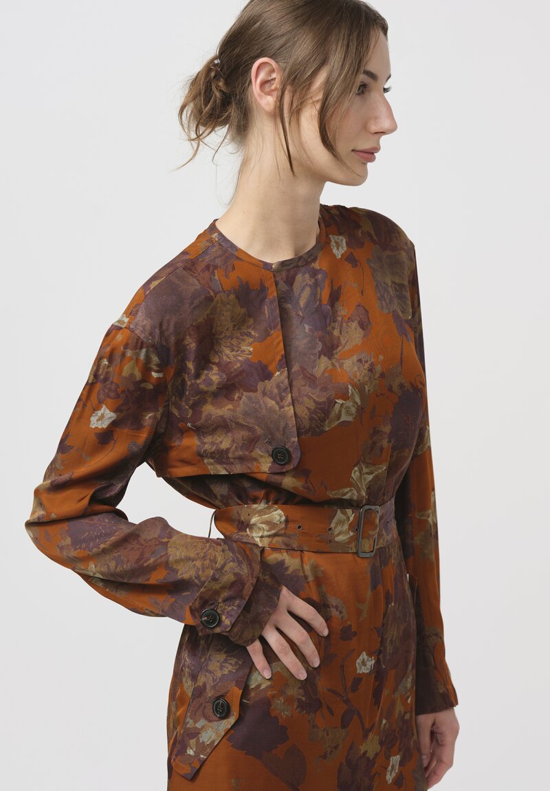 Dries Van Noten Dosana Dress in Rust Floral	