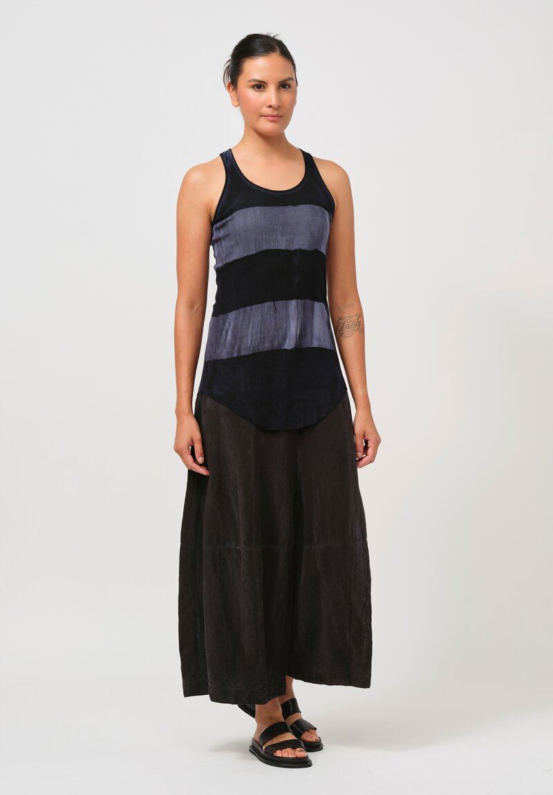 Gilda Midani Cotton Pattern Dyed Tank Top in Indigo & Dress Blue	