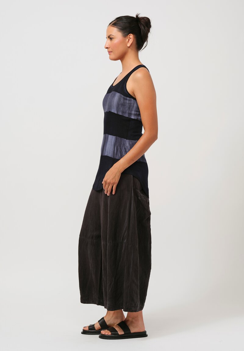 Gilda Midani Cotton Pattern Dyed Tank Top in Indigo & Dress Blue	