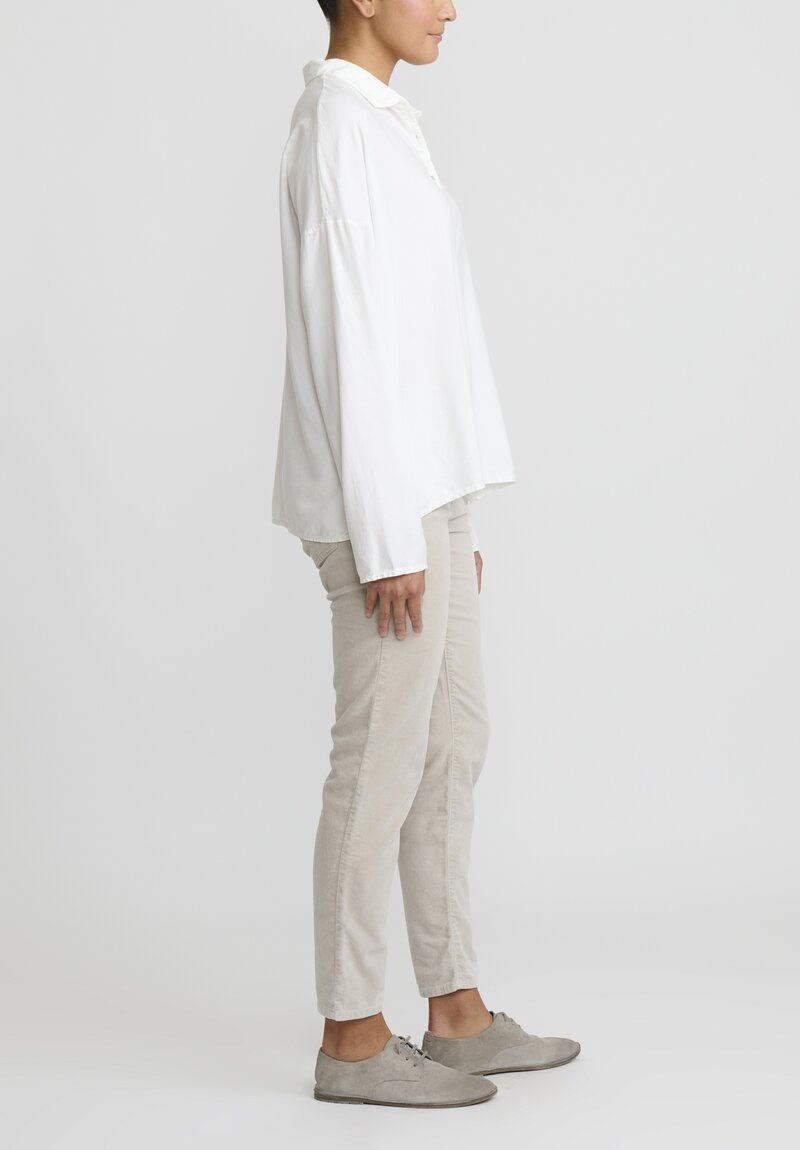 Album di Famiglia Short Collar TVC Shirt in Milk White	