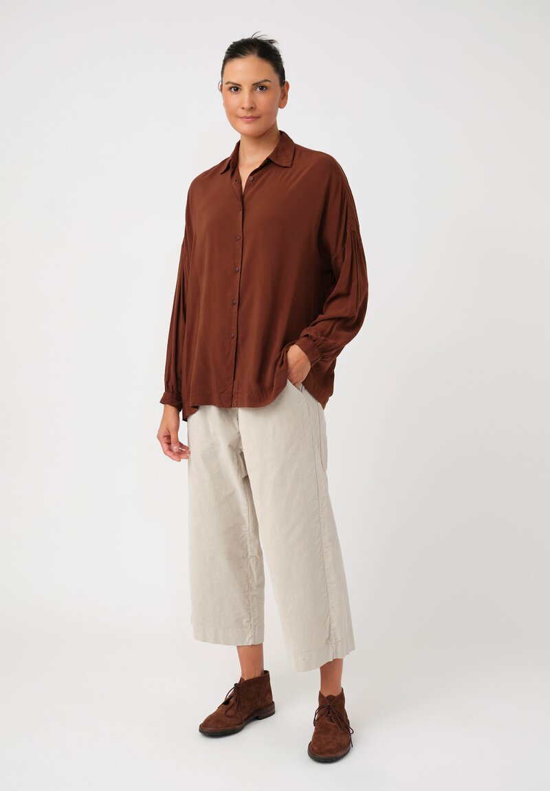 Album di Famiglia Cotton Velvet Wide & Short Pants in Fog Grey