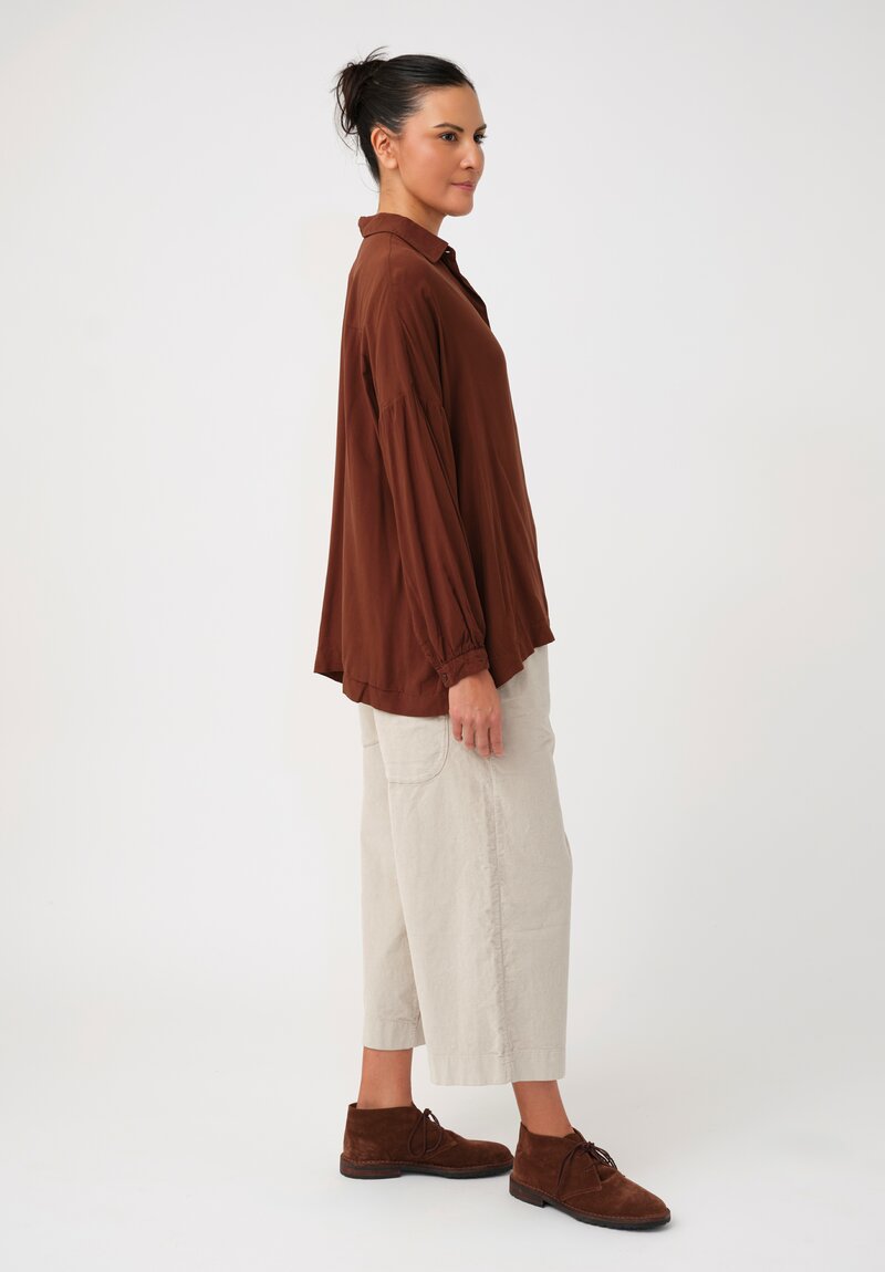 Album di Famiglia Cotton Velvet Wide & Short Pants in Fog Grey